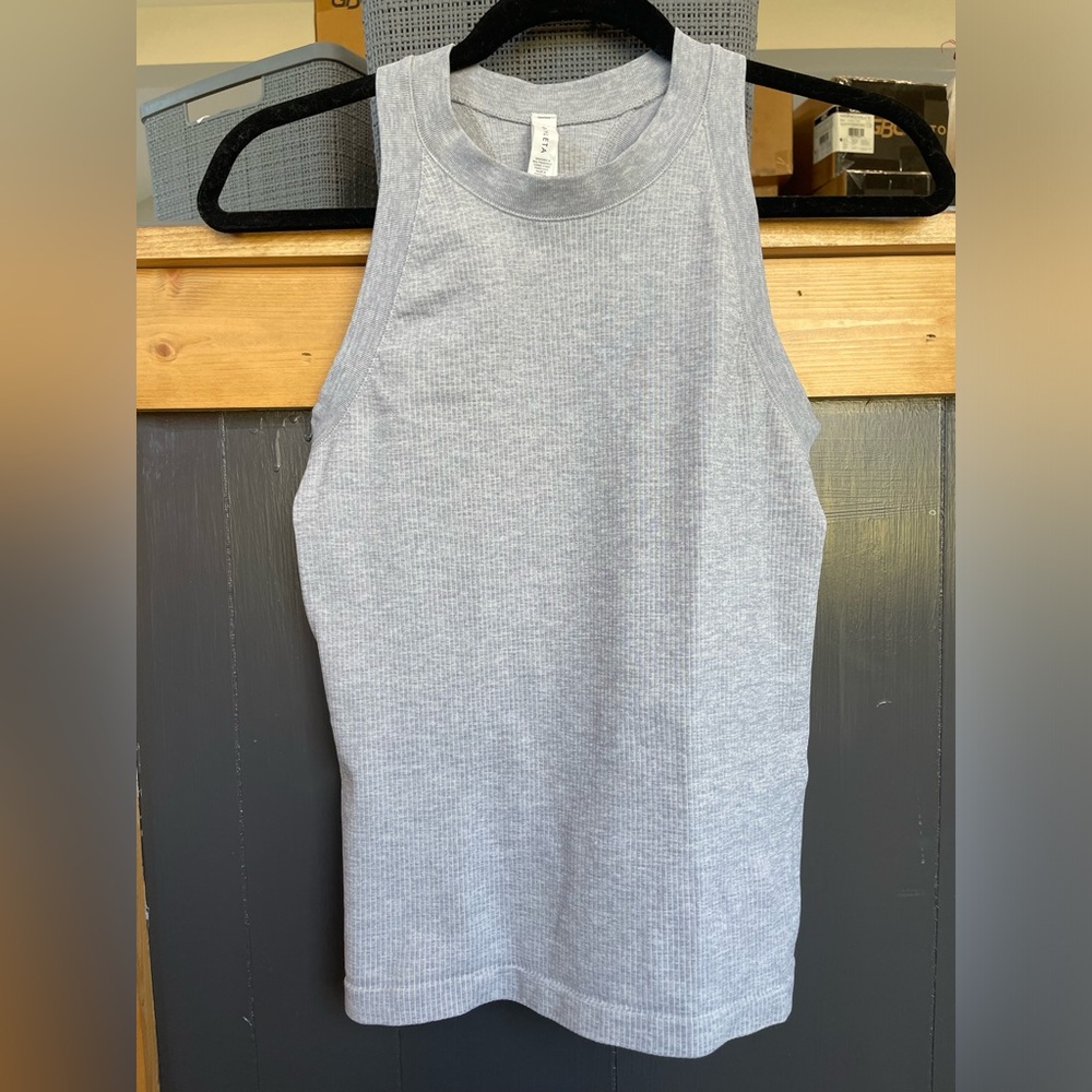 Gray Ribbed Tank Top